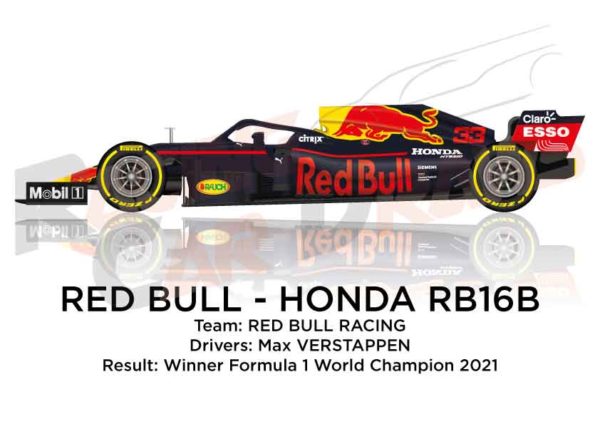Red Bull - Honda RB16B n.33 winner Formula 1 World Champion 2021
