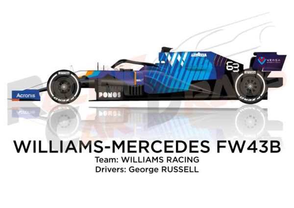 Williams - Mercedes FW43B n.63 Formula 1 2021 driver George Russell