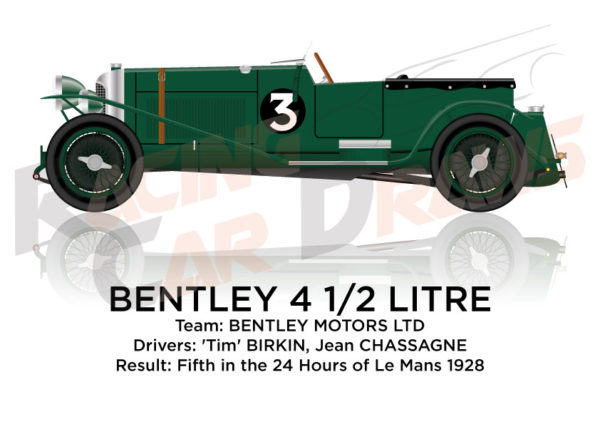 Bentley 4 1/2 Litre n.3 fifth in the 24 Hours of Le Mans 1928