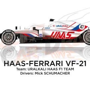 Haas - Ferrari VF-21 n.47 Formula 1 2021 driver Mick Schumacher