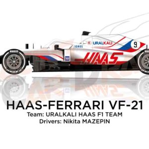Haas - Ferrari VF-21 n.9 Formula 1 2021 driver Nikita Mazepin