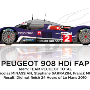 Peugeot 908 HDI FAP n.2 did not finish at 24 Hours of Le Mans 2010