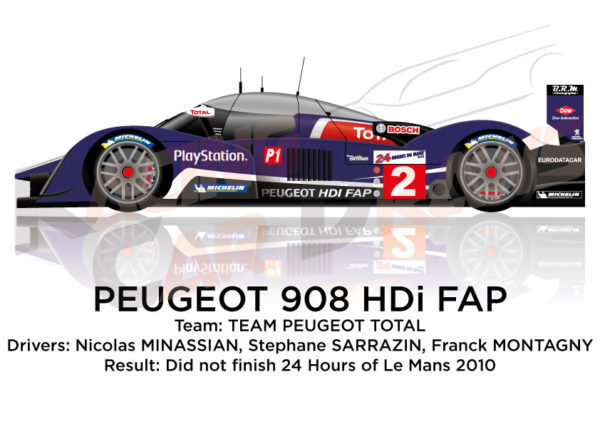 Peugeot 908 HDI FAP n.2 did not finish at 24 Hours of Le Mans 2010