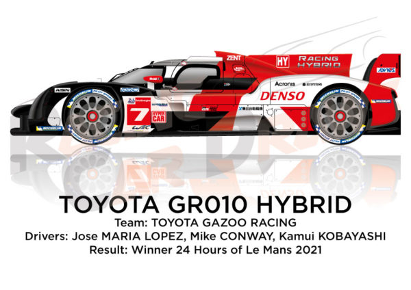 Toyota GR010 Hybrid n.7 winner 24 Hours of Le Mans 2021