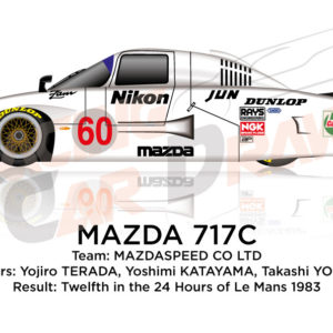 Mazda 717c n.87 twelfth in the 24 Hours of Le Mans 1983