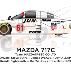 Mazda 717c n.61 eighteenth in the 24 Hours of Le Mans 1983