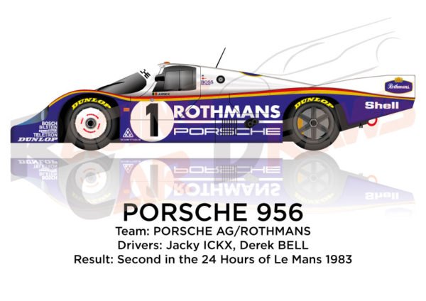 Porsche 956 n.1 second in the 24 Hours of Le Mans 1983