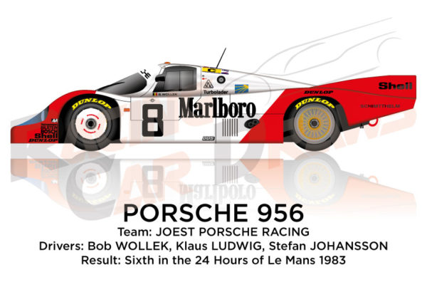 Porsche 956 n.8 sixth in the 24 Hours of Le Mans 1983