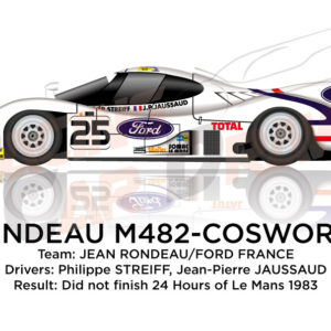 Rondeau M482 - Cosworth n.25 did not finish in 24 Hours of Le Mans 1983