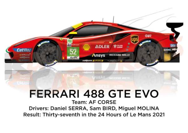 Ferrari 488 GTE EVO n.52 thirty-seventh 24 Hours of Le Mans 2021