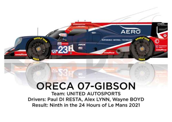 Oreca 07 - Gibson n.23 ninth in the 24 hours of Le Mans 2021
