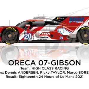 Oreca 07 - Gibson n.20 eighteenth in the 24 hours of Le Mans 2021
