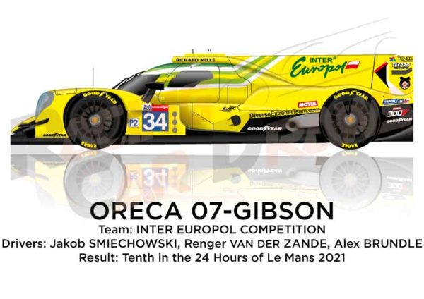 Oreca 07 - Gibson n.34 tenth in the 24 hours of Le Mans 2021