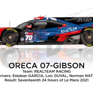 Oreca 07 - Gibson n.70 seventeenth in the 24 hours of Le Mans 2021