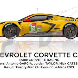 Chevrolet Corvette C8.R n.63 finished twenty-first at the 24 Hours of Le Mans 2021