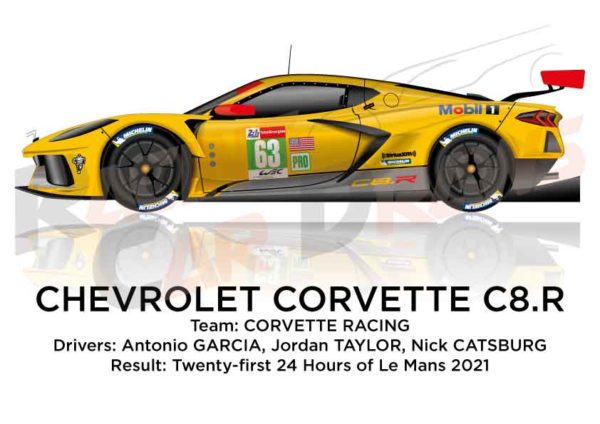Chevrolet Corvette C8.R n.63 finished twenty-first at the 24 Hours of Le Mans 2021