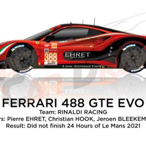 Ferrari 488 GTE EVO n.388 did not finish24 Hours of Le Mans 2021