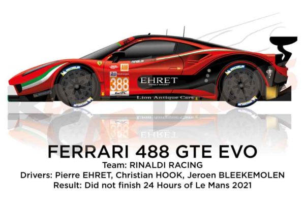 Ferrari 488 GTE EVO n.388 did not finish24 Hours of Le Mans 2021