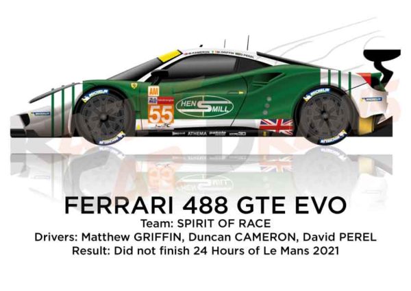 Ferrari 488 GTE EVO n.55 did not finish24 Hours of Le Mans 2021