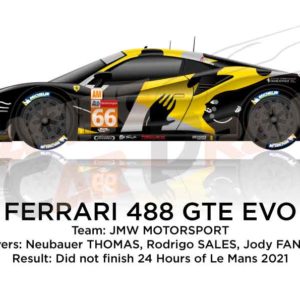 Ferrari 488 GTE EVO n.66 did not finish24 Hours of Le Mans 2021