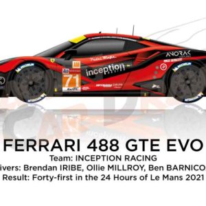 Ferrari 488 GTE EVO n.71 forty-four 24 Hours of Le Mans 2021