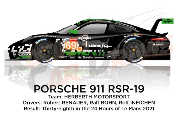 Porsche 911 RSR-19 n.69 thirty-eighth at the 24 Hours of Le Mans 2021