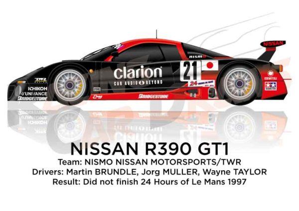 Nissan R390 GT1 n.21 did not finish at the 24 Hours of Le Mans 1997
