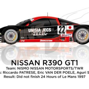 Nissan R390 GT1 n.22 did not finish at the 24 Hours of Le Mans 1997
