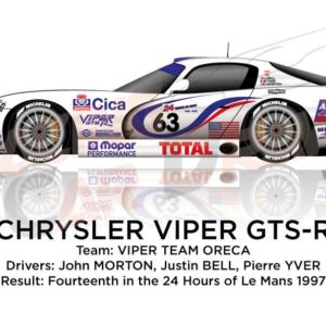 Chrysler Viper GTS-R n.63 fourteenth in the 24 Hours of Le Mans 1997