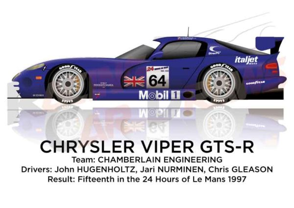 Chrysler Viper GTS-R n.64 fifteenth in the 24 Hours of Le Mans 1997