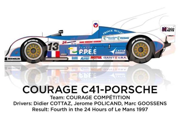 Courage C41 - Porsche n.13 finished fourth 24 Hours of Le Mans 1997