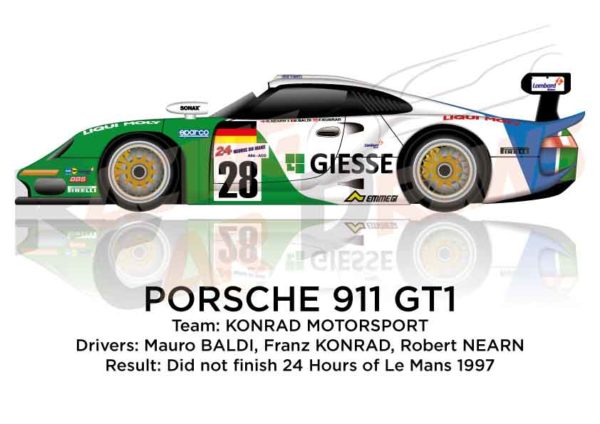 Porsche 911 GT1 n.28 did not finish 24 Hours of Le Mans 1997