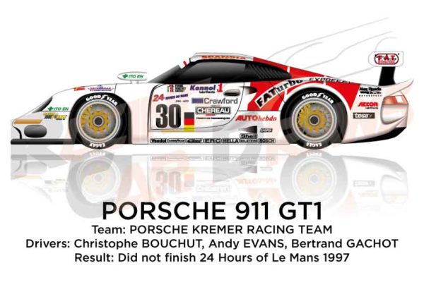 Porsche 911 GT1 n.30 did not finish 24 Hours of Le Mans 1997