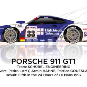 Porsche 911 GT1 n.33 finished fifth in the 24 Hours of Le Mans 1997
