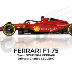 Ferrari F1-75 n.16 Formula 1 2022 driver Charles Leclerc
