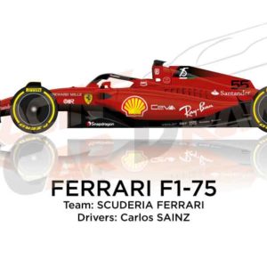 Ferrari F1-75 n.55 Formula 1 2022 driver Carlos Sainz