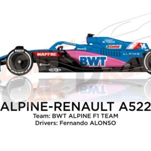 Alpine - Renault A522 n.14 Formula 1 2022 driver Fernando Alonso