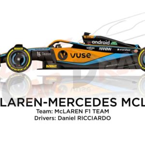 McLaren - Mercedes MCL36 n.3 Formula 1 2022 driver Daniel Ricciardo