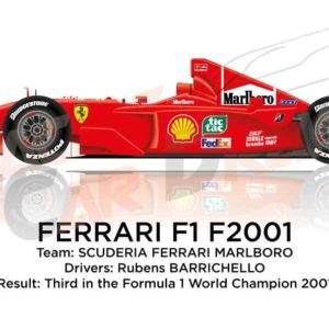 Ferrari F1 F2001 n.2 Formula 1 World Champion 2001 with Barrichello