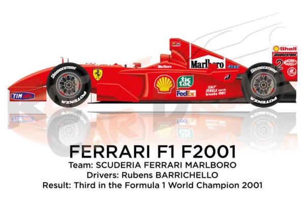 Ferrari F1 F2001 n.2 Formula 1 World Champion 2001 with Barrichello