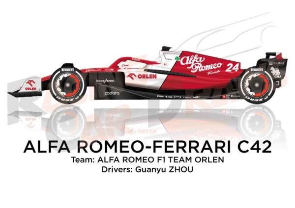 Alfa Romeo - Ferrari C42 n.24 Formula 1 2022 driver Guanyu Zhou