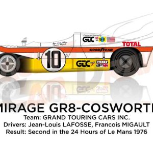 Mirage GR8 - Cosworth n.10 second at 24 Hours of Le Mans 1976