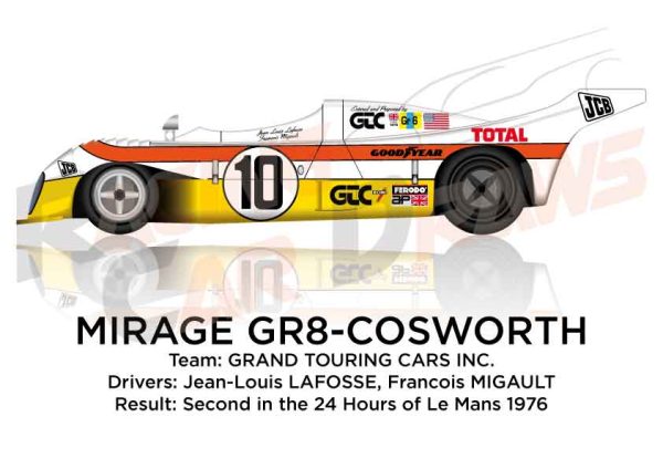 Mirage GR8 - Cosworth n.10 second at 24 Hours of Le Mans 1976