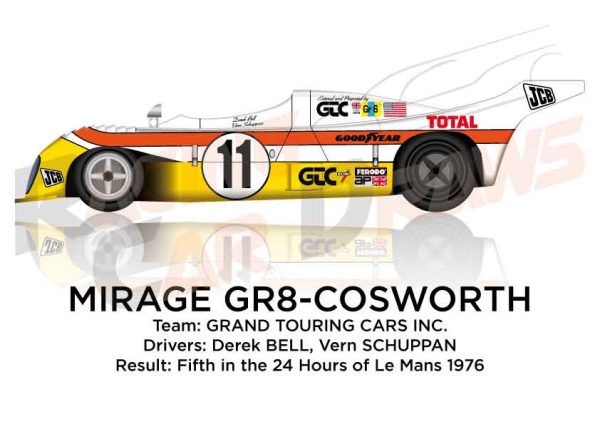 Mirage GR8 - Cosworth n.11 fifth at 24 Hours of Le Mans 1976