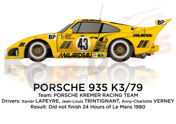 Porsche 935 K3/79 n.43 retired in the 24 Hours of Le Mans 1980