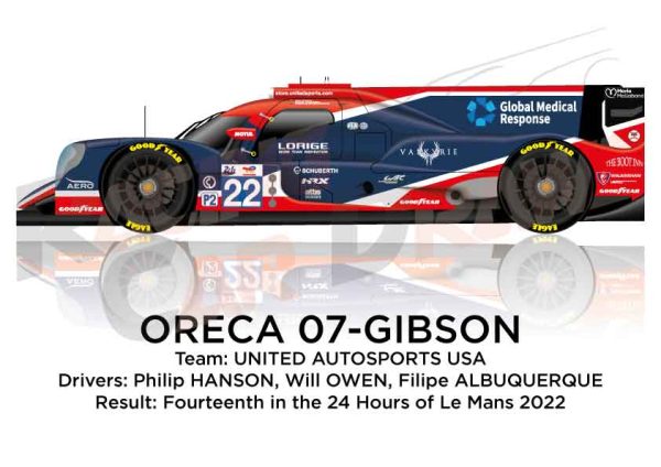 Oreca 07 - Gibson n.22 fourteenth in the 24 hours of Le Mans 2022