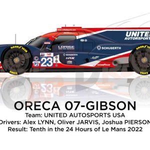 Oreca 07 - Gibson n.23 tenth in the 24 hours of Le Mans 2022
