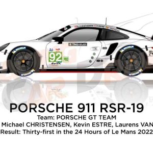 Porsche 911 RSR-19 n.92 thirty-first 24 Hours of Le Mans 2022