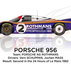 Porsche 956 n.2 second in the 24 Hours of Le Mans 1982