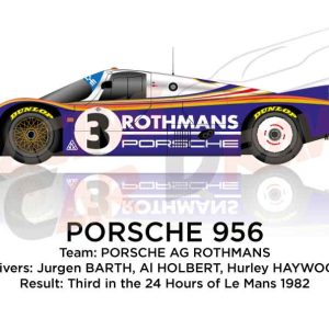Porsche 956 n.3 third in the 24 Hours of Le Mans 1982